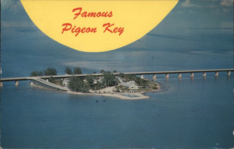 Famous Pigeon Key, Overseas Highway Aerial View Florida