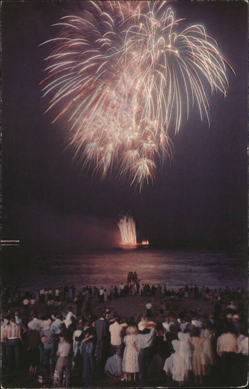 Rockaway Beach Fireworks Display, Atlantic Ocean New York