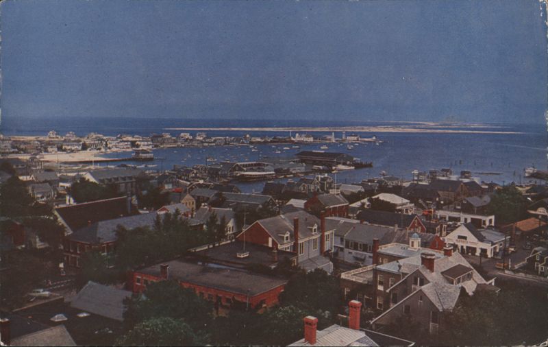 Nantucket Harbor & Rooftops from Old South Tower Massachusetts