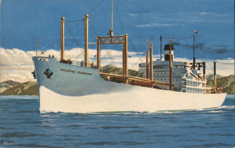 S.S. PHILIPPINE TRANSPORT En route Cebu-Manila Advertising