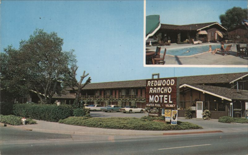 Redwood Rancho Motel, Heated Pool, Redwood City, CA California