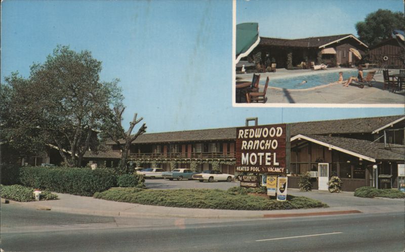Redwood Rancho Motel, Heated Pool, Redwood City, CA California