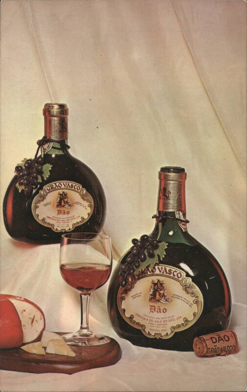 Grão Vasco Dão Red Wine Bottles, Glass, Cheese & Grapes