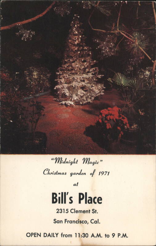 Midnight Magic Christmas Garden 1971 Bill's Place San Francisco California