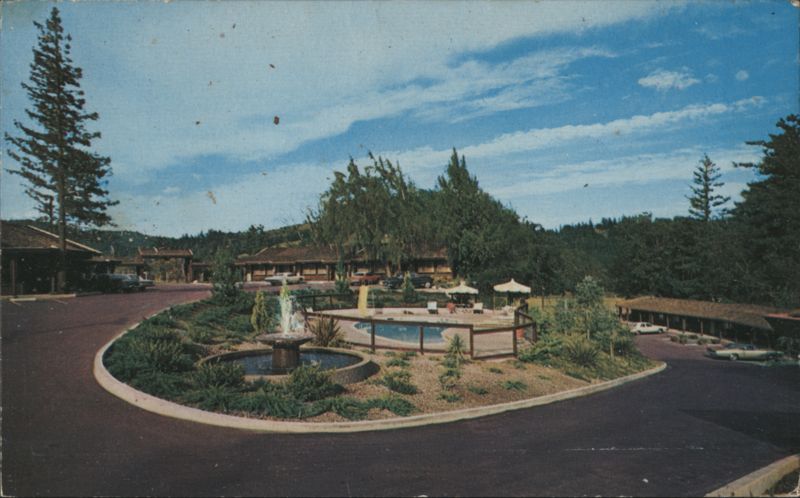 Sherwood Forest Motel Pool Fountain Garberville CA California