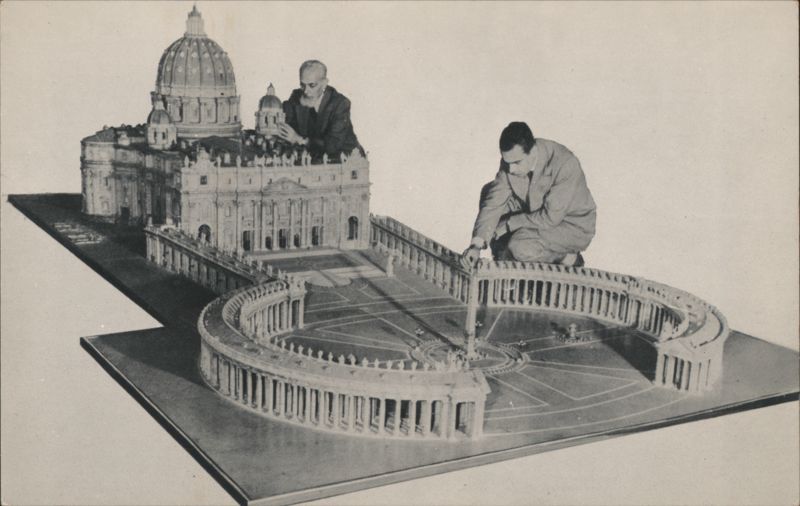 Attilio & Lucio Savoia with 1:100 St. Peter's Basilica Model Rome Italy