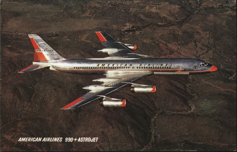 AMERICAN AIRLINES 990 ASTROJET in Flight Airline Advertising