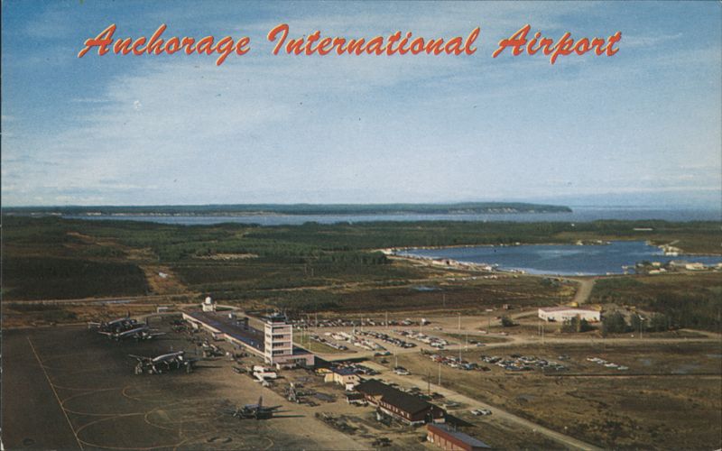 Anchorage International Airport Aerial View Hood Lake AK Alaska