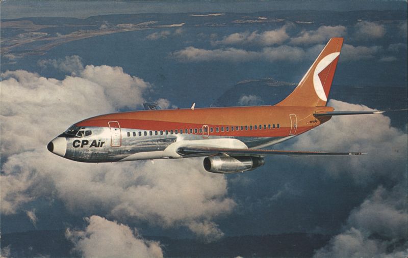 CP Air Boeing 737 Jet in Flight Airline Advertising