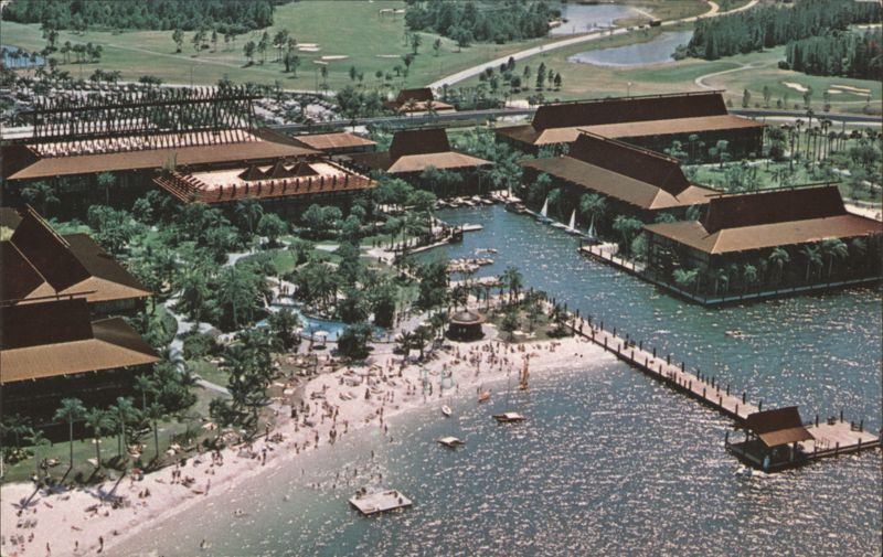 Walt Disney World Polynesian Village Resort Aerial View Orlando Florida