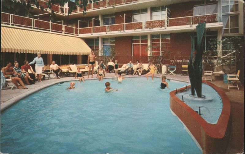 Bel Air Motor Hotels Pool, Henric's Restaurant, St. Louis Missouri