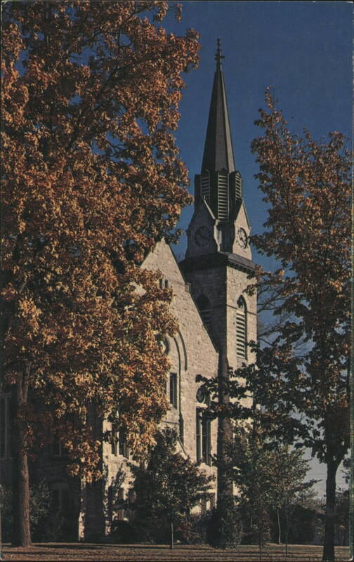 Stone Chapel, Drury College, Autumn Foliage Springfield Missouri