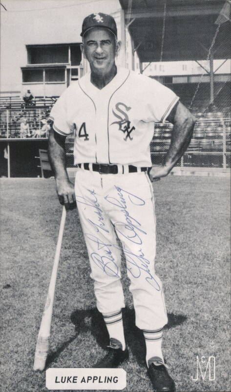 Autographed Luke Appling Chicago White Sox Baseball Player with Bat