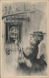 Sad Eye Joe in Jail, Ghost Town, Knott's Berry Place Postcard