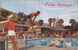 Oasis Hotel Pool, Divers & Swimmers, Palm Springs, CA Postcard