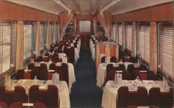 Southern Pacific Shasta Daylight Dining Car Interior Postcard