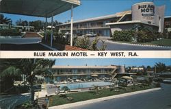 Blue Marlin Motel, Key West, FL - Pool, Air Conditioned Units Postcard