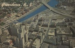 Providence, RI Aerial View, Superhighway Network, Tallest Building Postcard