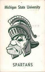 Michigan State University Spartans Helmet Logo Postcard