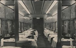 Coast Line Dining Car Atlanta Interior Postcard
