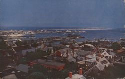 Nantucket Harbor & Rooftops from Old South Tower Postcard