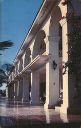 Hacienda Cabo San Lucas Arched Walkway & Red Bougainvillea Postcard