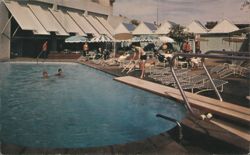 Hotel Californian Pool & Pavilion Dining Room, Fresno Postcard