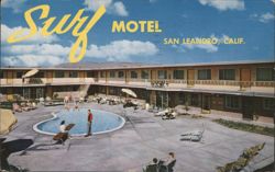 Surf Motel San Leandro, Calif. Pool & Suites Postcard