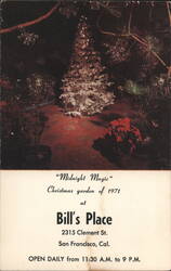 "Midnight Magic" Christmas Garden 1971 Bill's Place Postcard