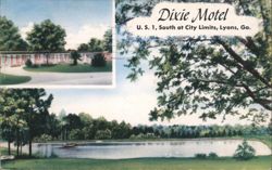 Dixie Motel U. S. 1, South at City Limits, Lyons, Ga. Postcard