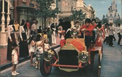Mickey Mouse Driving Vintage Car, Main Street, U.S.A. Postcard