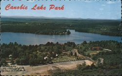 Canobie Lake Park Aerial View, World's Longest Roller Coaster Postcard