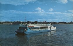 Cruiser "Thunderbird" on Mississippi River, Rock Island, IL Postcard