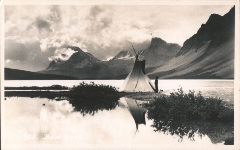 Bow Lake, Teepee & Mountains AB Canada Alberta
