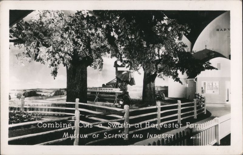 Combine Cuts a Swath at Harvester Farm, Museum of Science and Industry