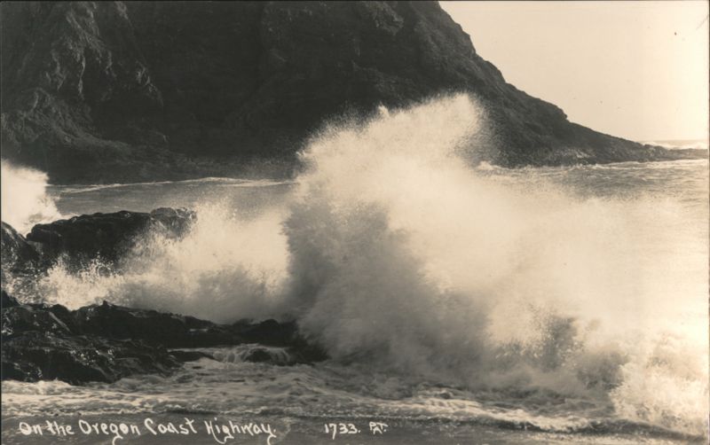 On the Oregon Coast Highway - Waves Crashing