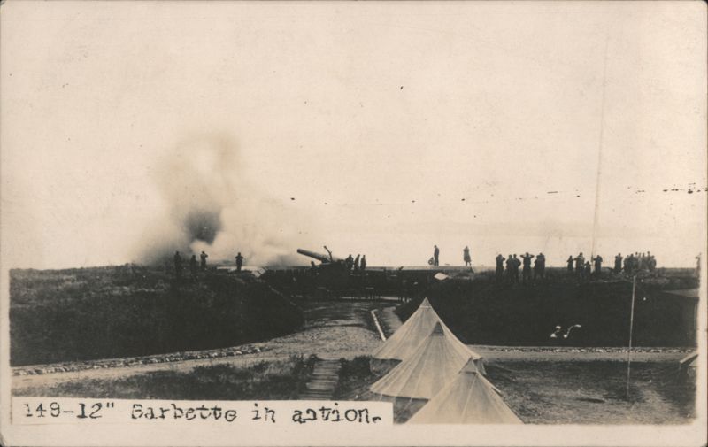 12-inch Barbette in action World War I