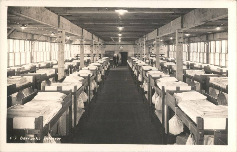 Barracks Interior with Bunk Beds Farragut Naval Training Military Base USNTS