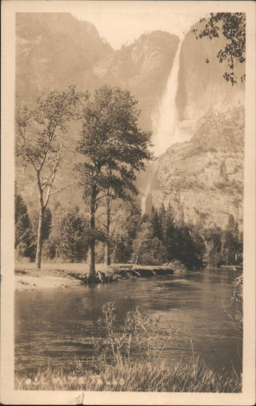Yosemite Valley Waterfall River Trees 1927 California
