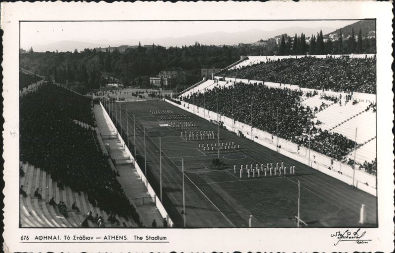 Athens Stadium with Spectators and Field Performers Greece