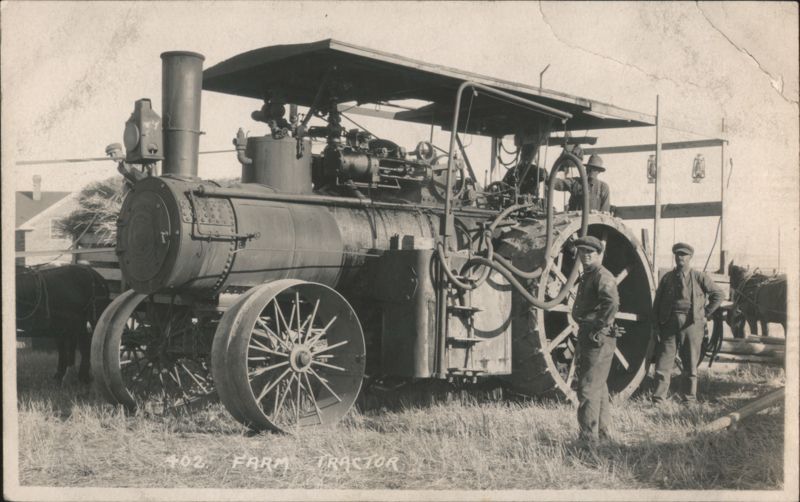 Steam Farm Tractor with Crew Byron Harmon Farming