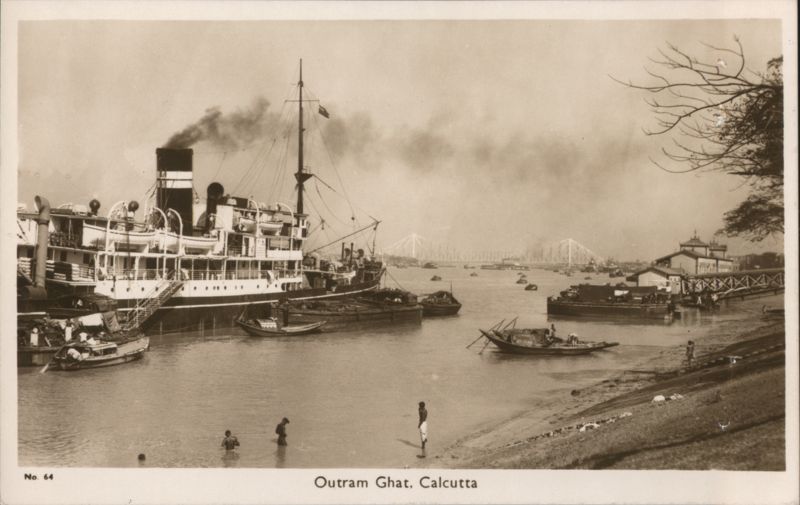 Outram Ghat, Calcutta - Steamboats, Hooghly River India