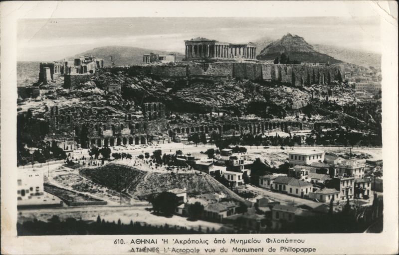 Acropolis from Philopappos Monument, Athens Greece