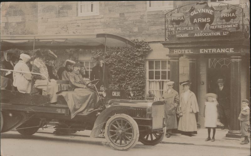 The First Bus from Hawarden at Glynne Arms Deeside Wales UK