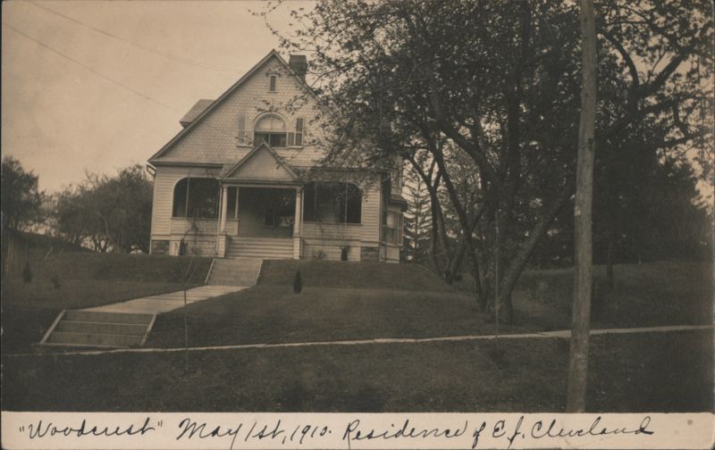 Woodcrest, Residence of E. J. Cleveland, 157 Troy Street Canton, PA Postcard