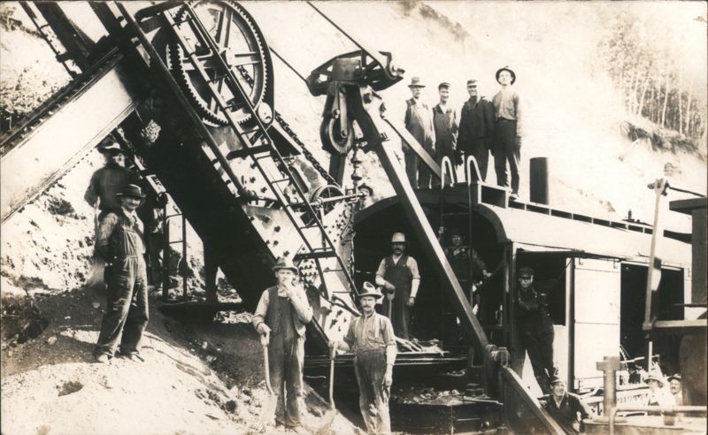 Steam Shovel Crew Clearing Debris, Rocky Mountain House, AB Canada