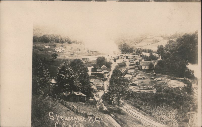 Spruce Pine, NC Valley with Lumber & Railroad Tracks North Carolina