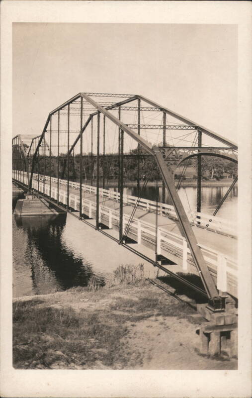Metal Truss Bridge over Water, Trees on Banks Clearwater Minnesota