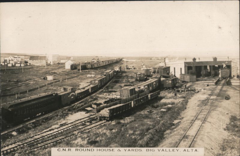 C.N.R. Round House & Yards Big Valley, Alta. AB Canada