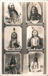 Principal Indian Participants In Custer Battle Postcard